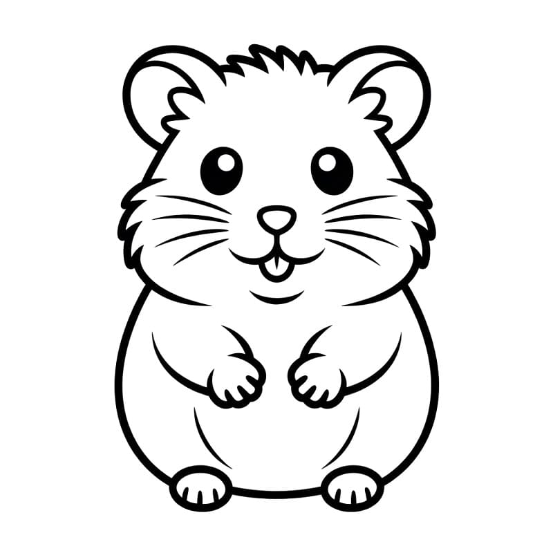 Çok Sevimli Hamster Boyama Sayfası