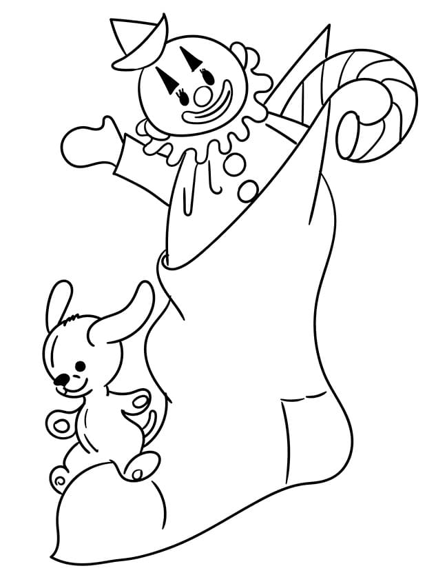 Çok Sevimli Noel Çorabı Boyama Sayfası