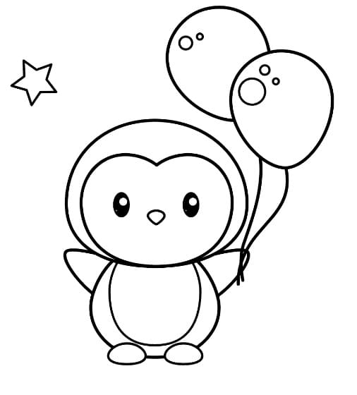 Çok Sevimli Penguen Boyama Sayfası