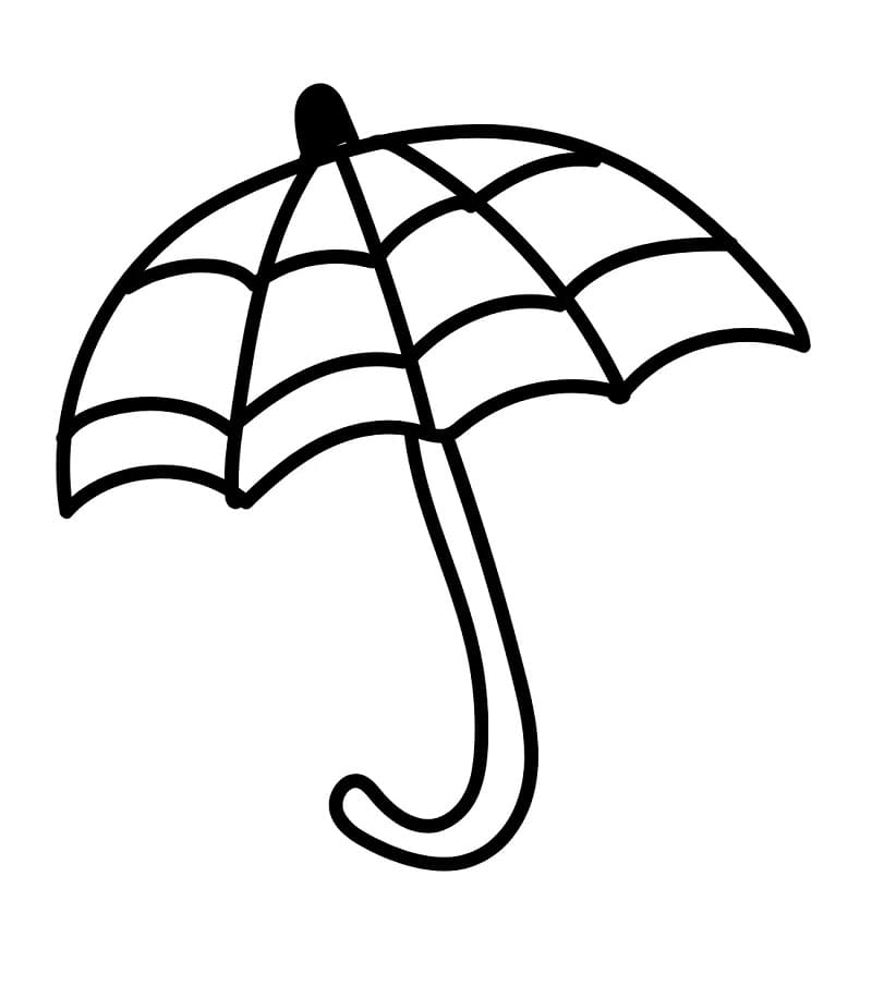 Çok kolay şemsiye Boyama Sayfası