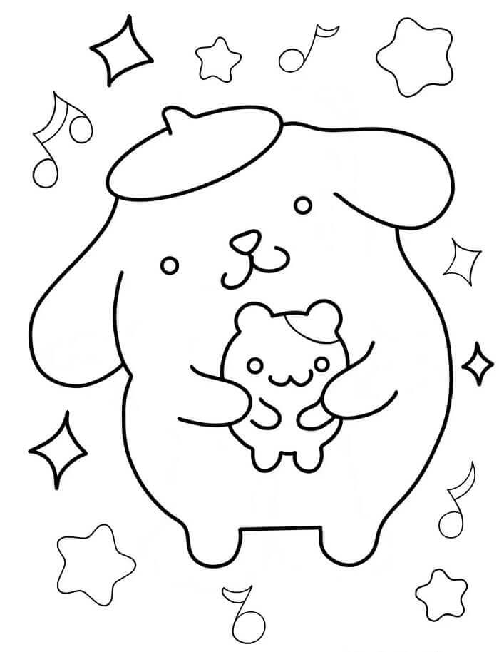 Cupcakeli Pompompurin Boyama Sayfası