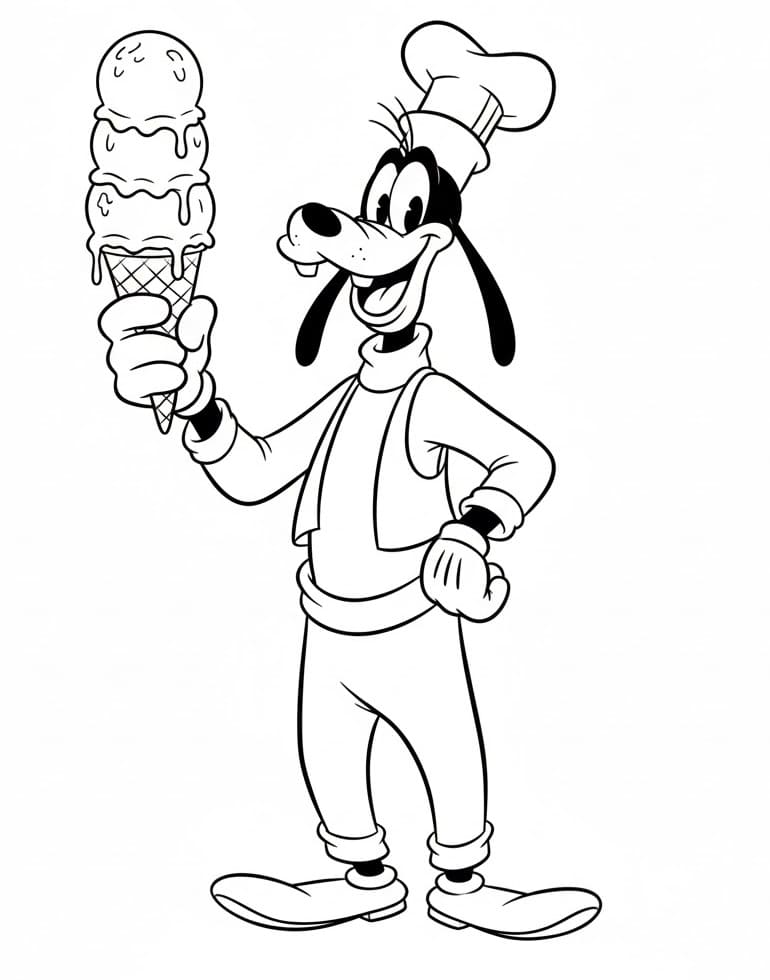 Dondurmalı Goofy Boyama Sayfası