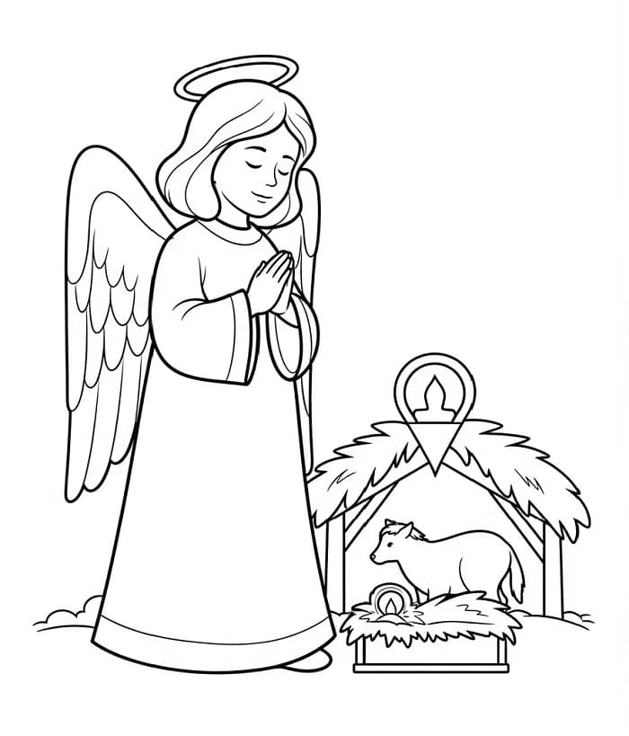 Dua Eden Noel Meleği Boyama Sayfası