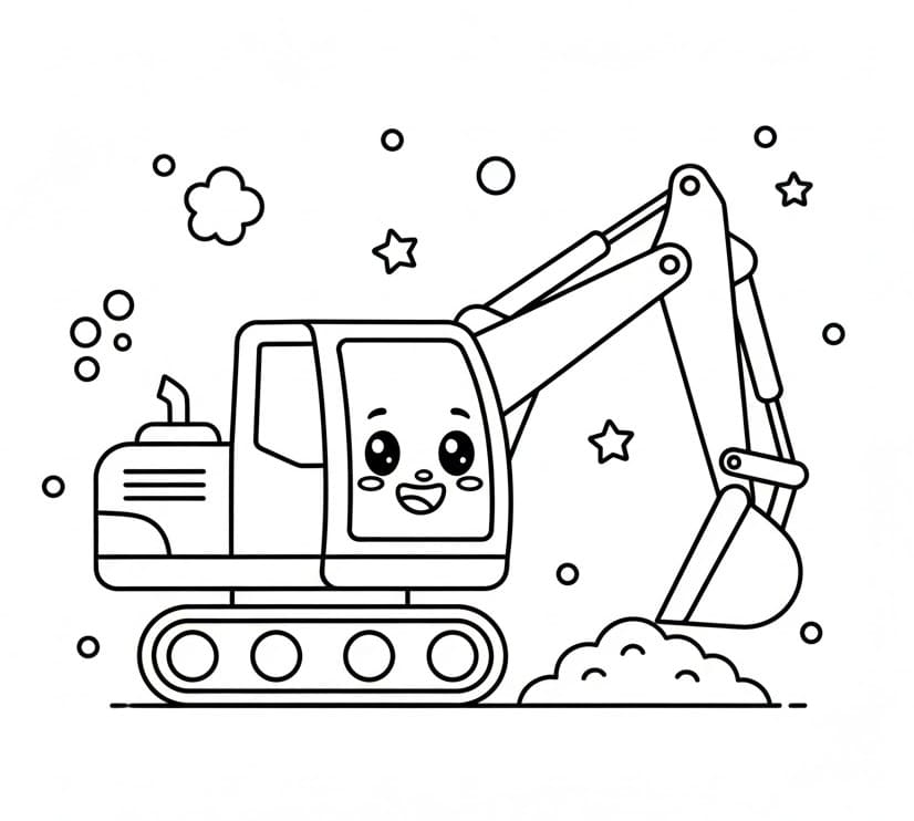 Ekskavatör (2) Boyama Sayfası