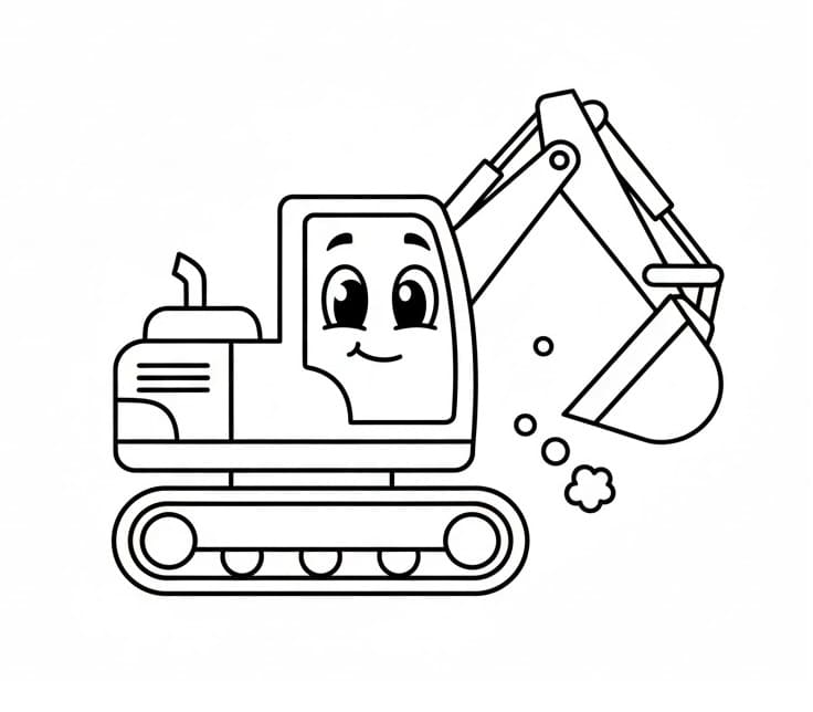 Ekskavatör (3) Boyama Sayfası