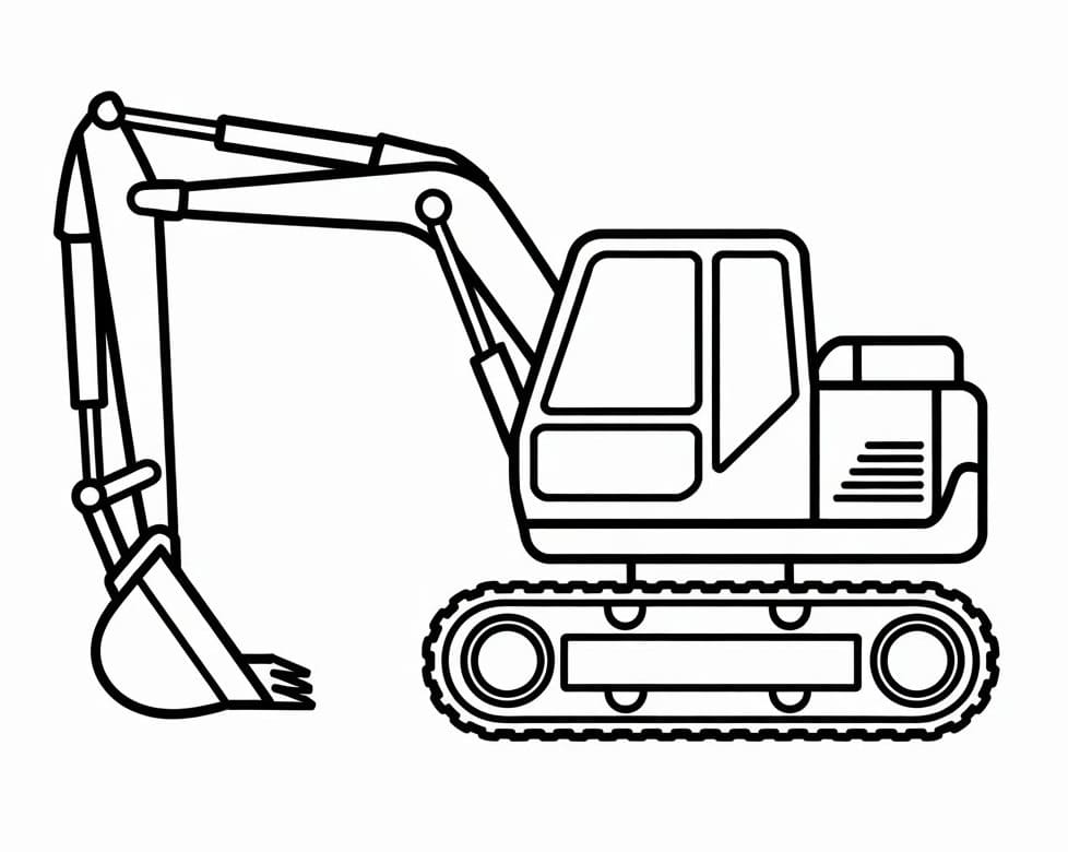 Ekskavatör Aracı Boyama Sayfası