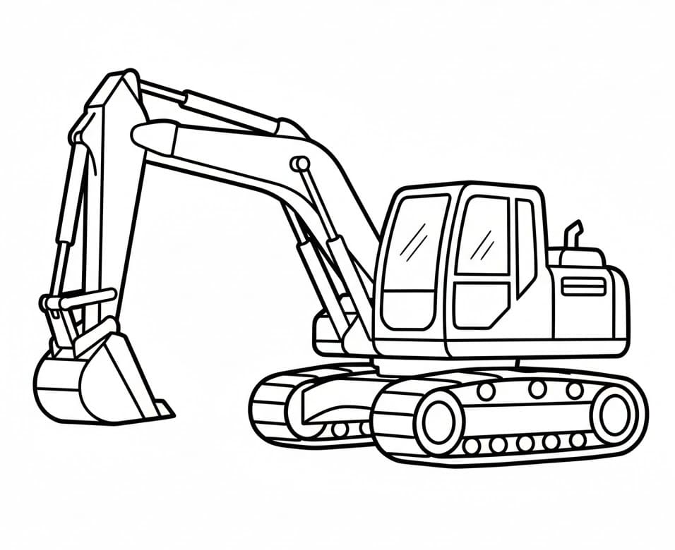 Ekskavatör Bedava Resim Boyama Sayfası