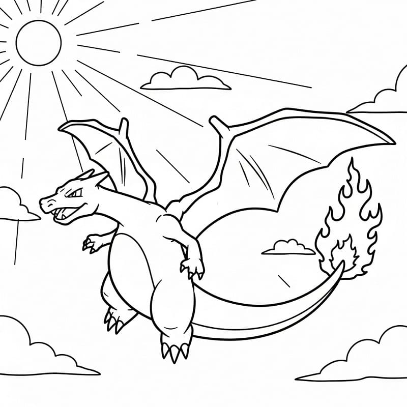Fantastik Pokémon Charizard Boyama Sayfası