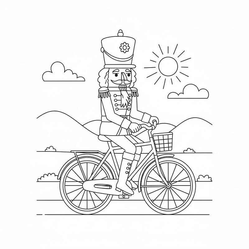 Fındıkkıran Bisiklete Biniyor Boyama Sayfası