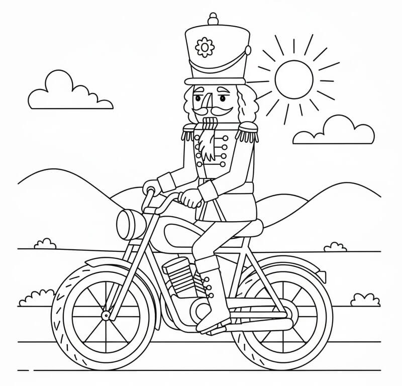 Fındıkkıran Motosiklete Biniyor Boyama Sayfası
