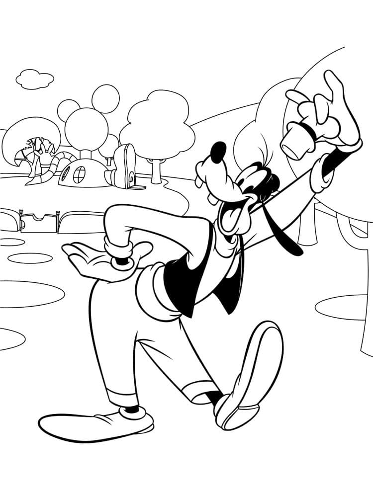 Goofy Ücretsiz Resim Boyama Sayfası