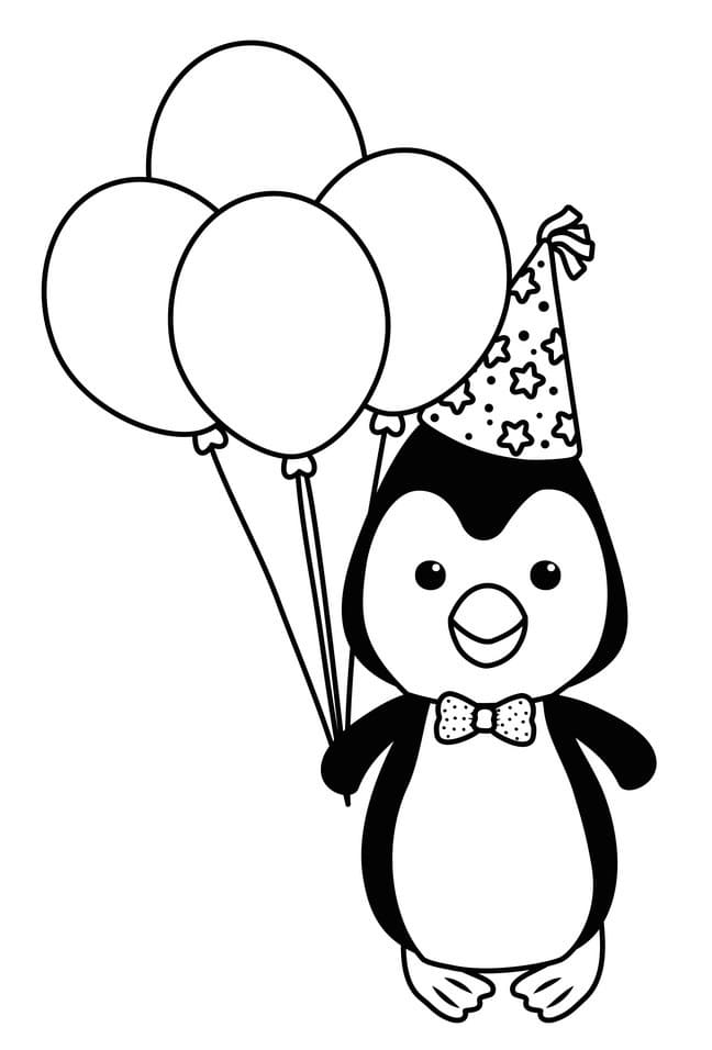 Gülen Sevimli Penguen Boyama Sayfası