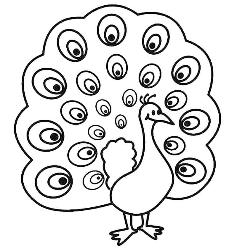 Gülümseyen Tavuskuşu Boyama Sayfası