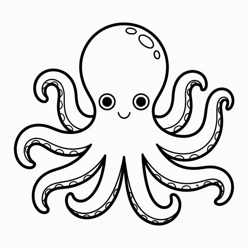 Güzel Ahtapot Boyama Sayfası