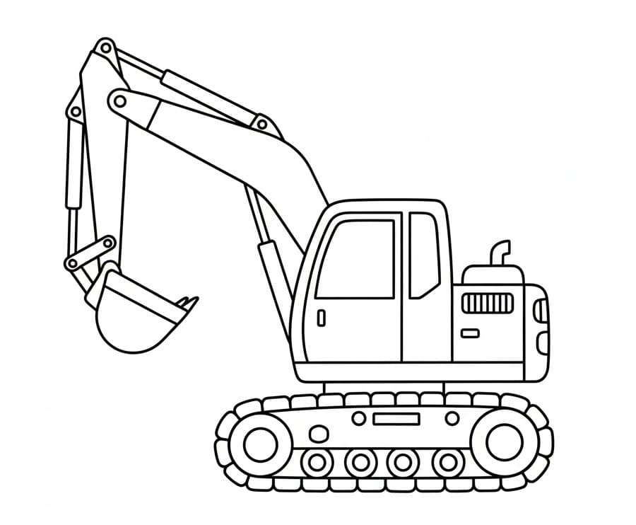 Güzel Ekskavatör Boyama Sayfası