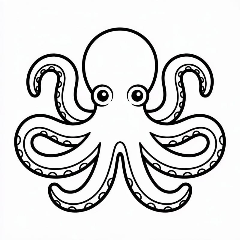 Harika Ahtapot Boyama Sayfası