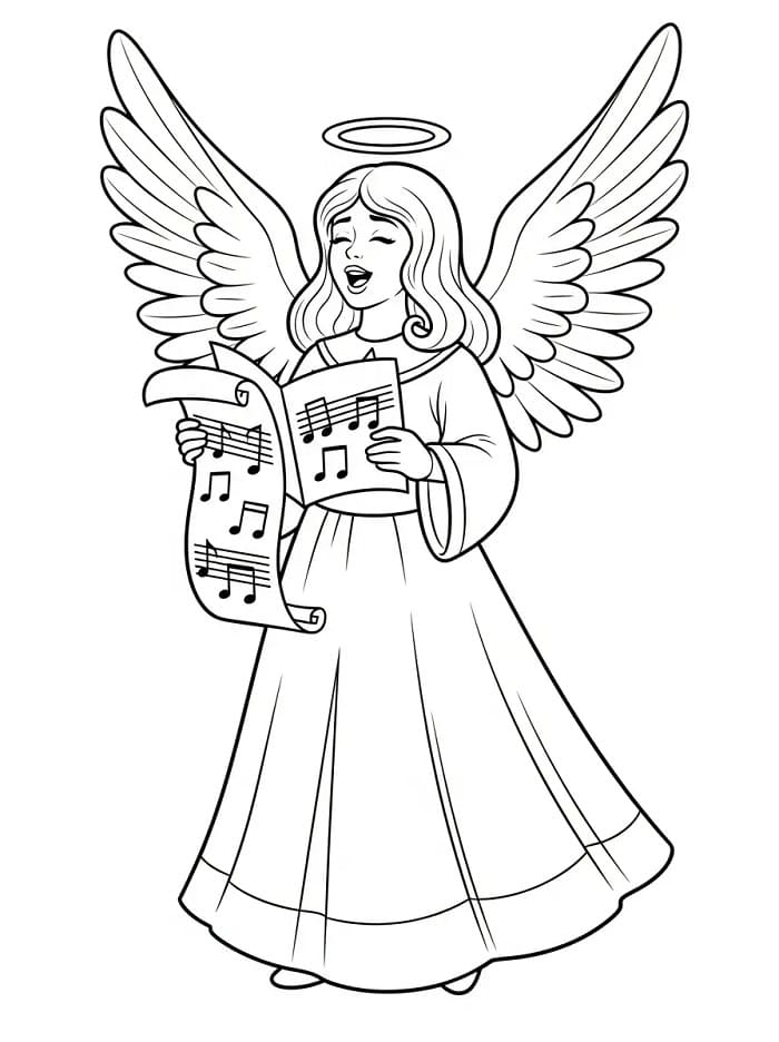 Harika Noel Meleği Boyama Sayfası