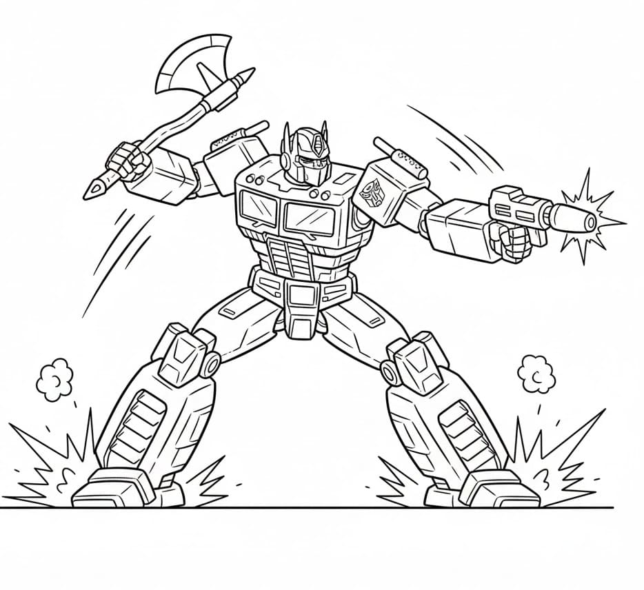 Harika Optimus Prime Boyama Sayfası