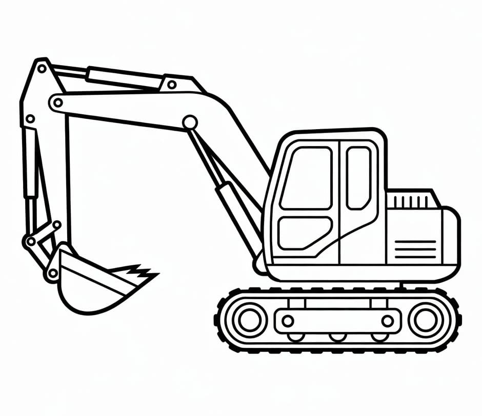 Havalı Ekskavatör Boyama Sayfası