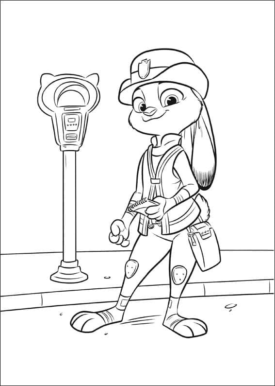 Havalı Judy Hopps Boyama Sayfası