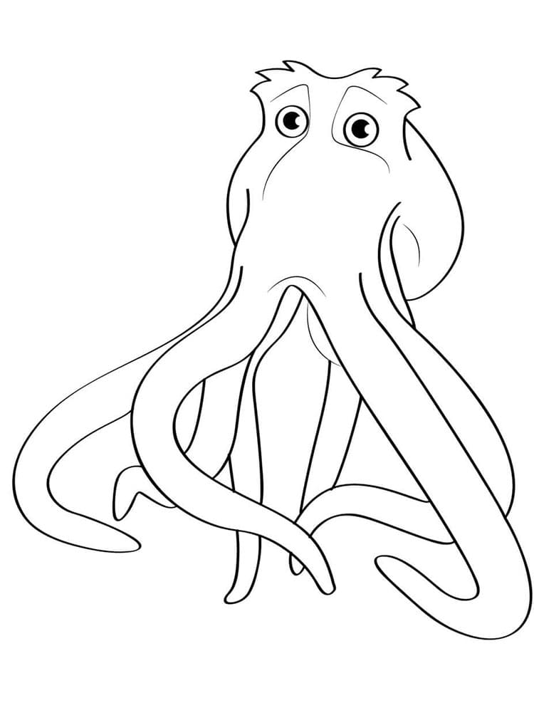 Hediye Ahtapot Boyama Sayfası