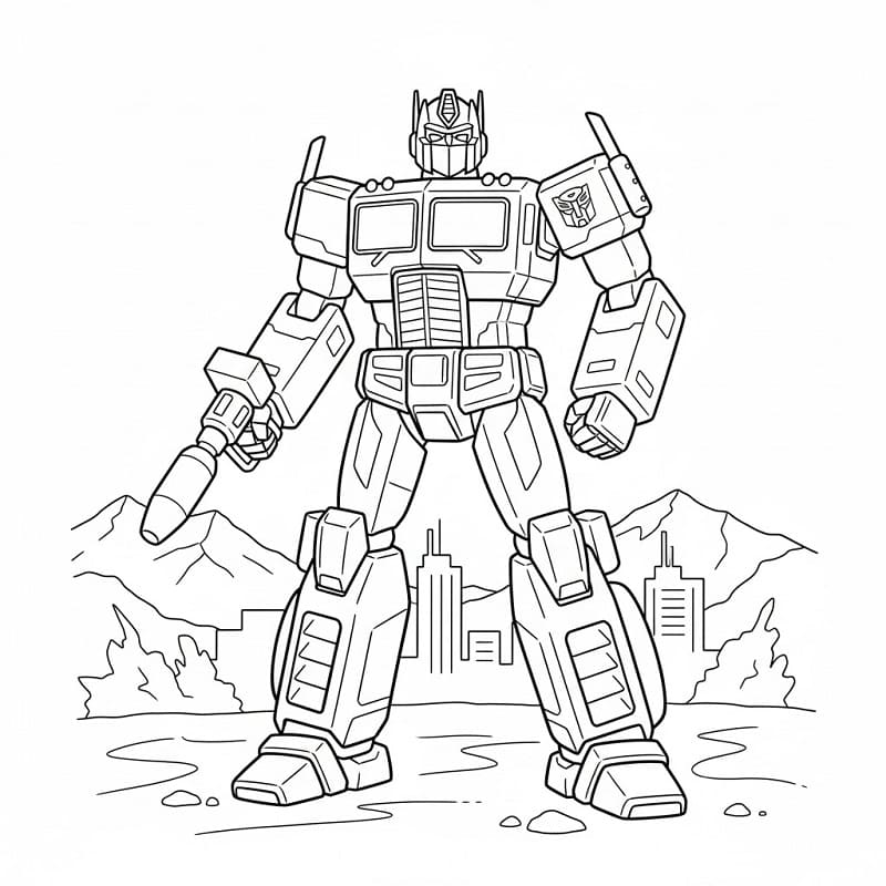 Hediye Optimus Prime Boyama Sayfası