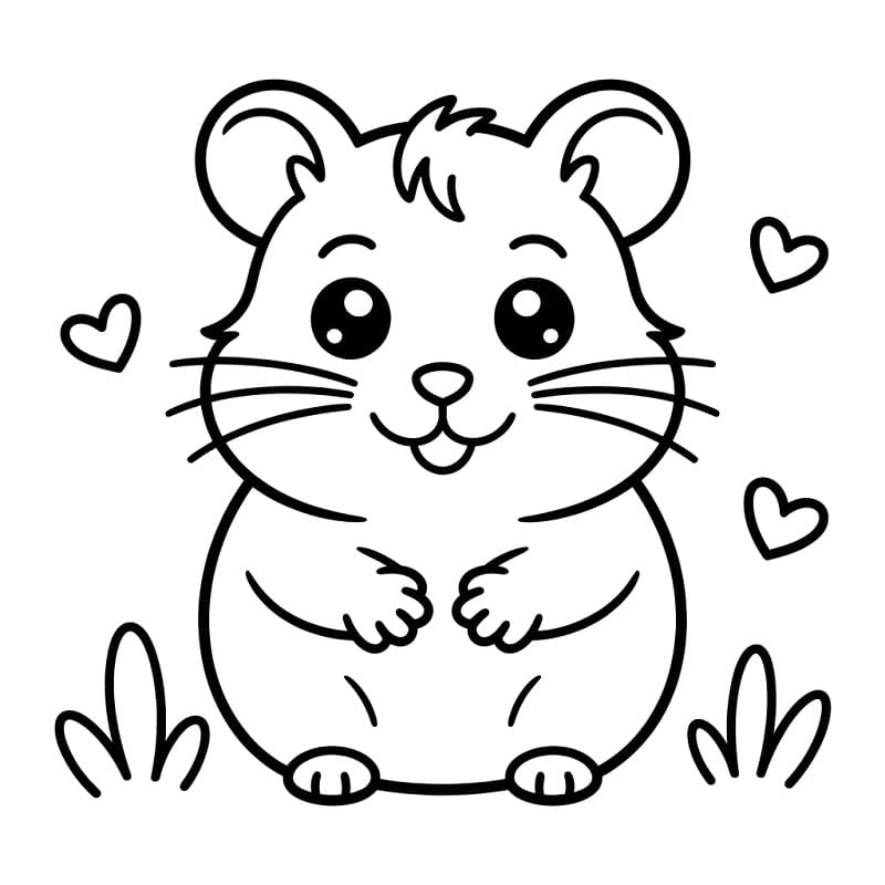 Hoş Hamster Boyama Sayfası