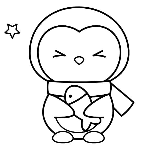 Hoş Penguen Boyama Sayfası