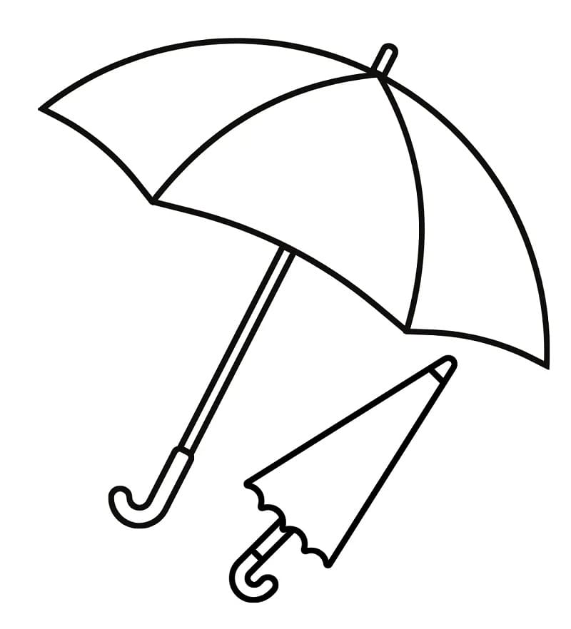İki şemsiye Boyama Sayfası