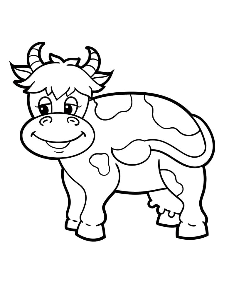 İnek Renklendir Boyama Sayfası