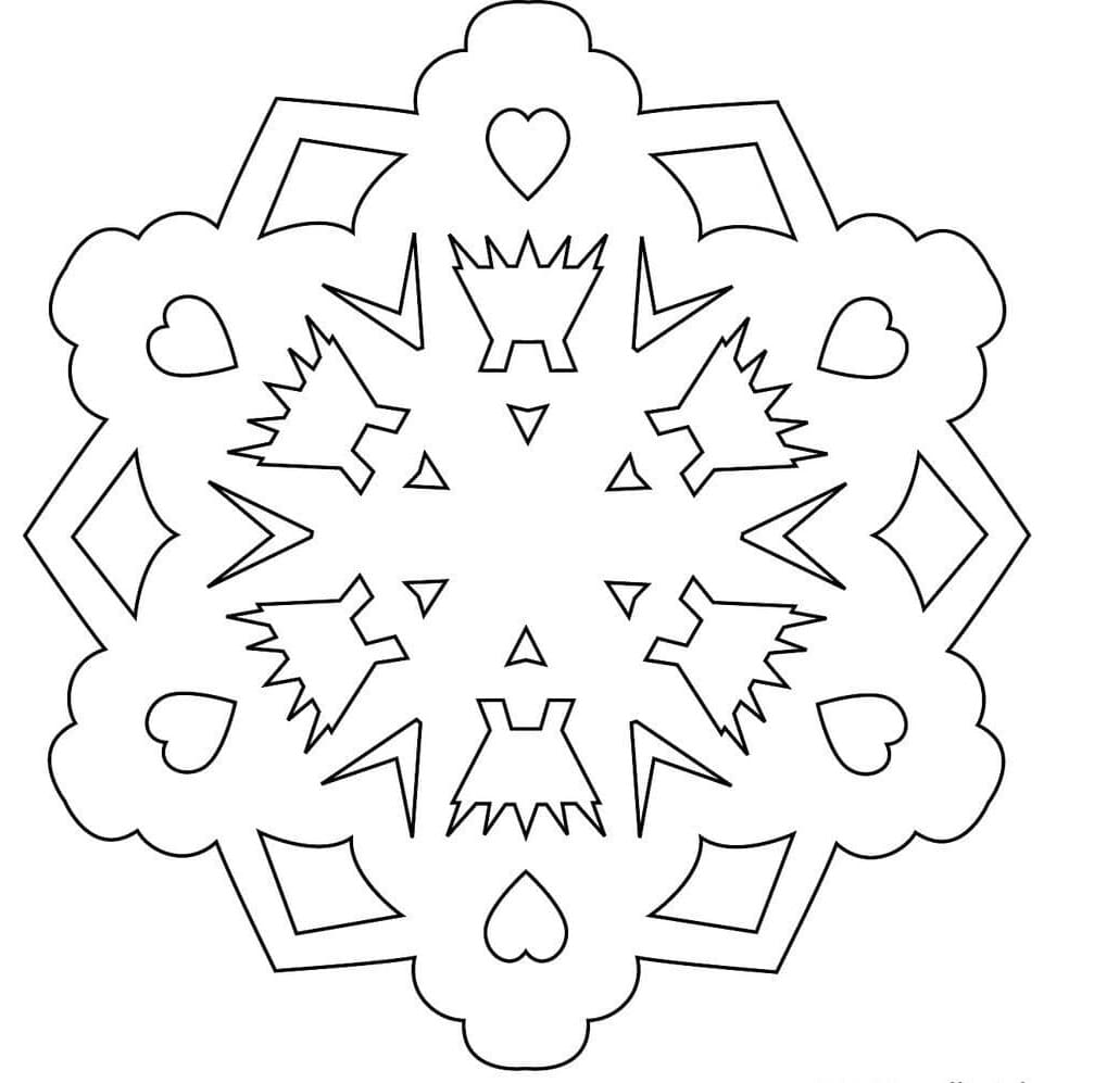 Kağıt Kar Tanesi Boyama Sayfası