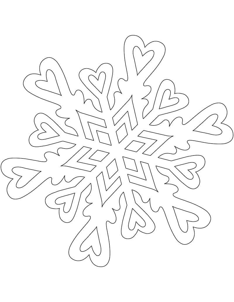 Kalpli Kar Tanesi Boyama Sayfası