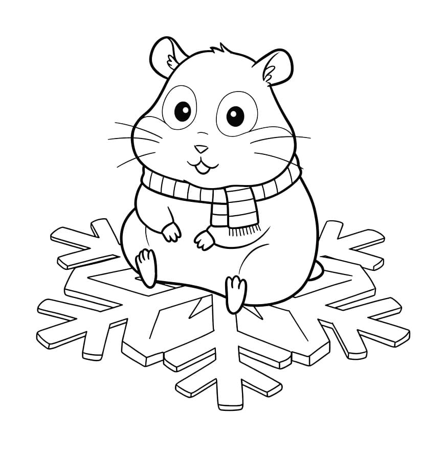 Kış Hamsteri Boyama Sayfası