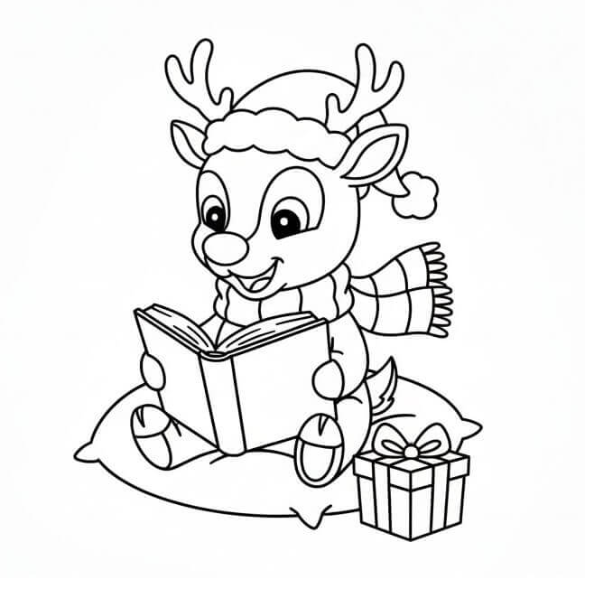 Kitap Okuyan Rudolph Boyama Sayfası