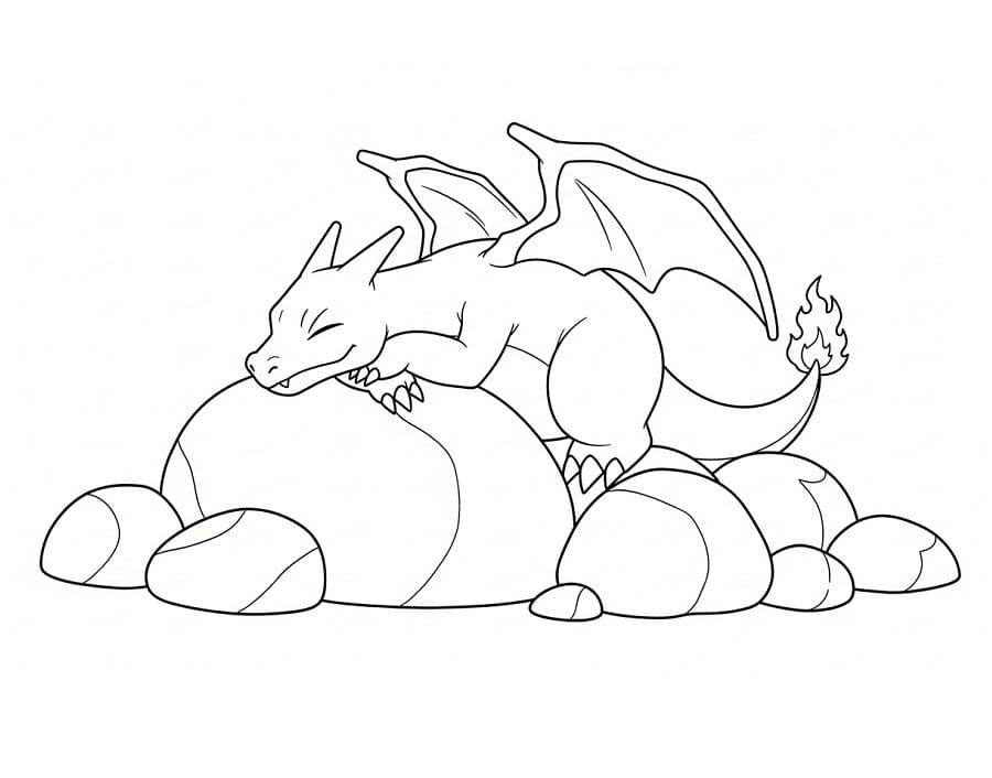 Kolay Charizard Boyama Sayfası