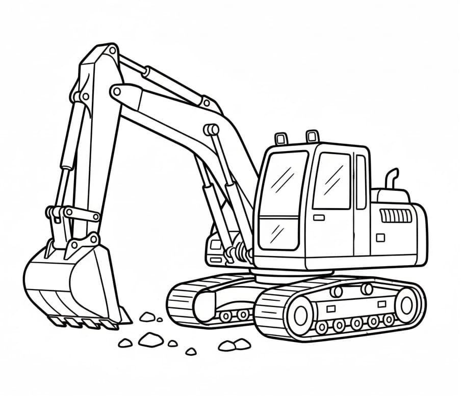 Ekskavatör Boyama Sayfaları