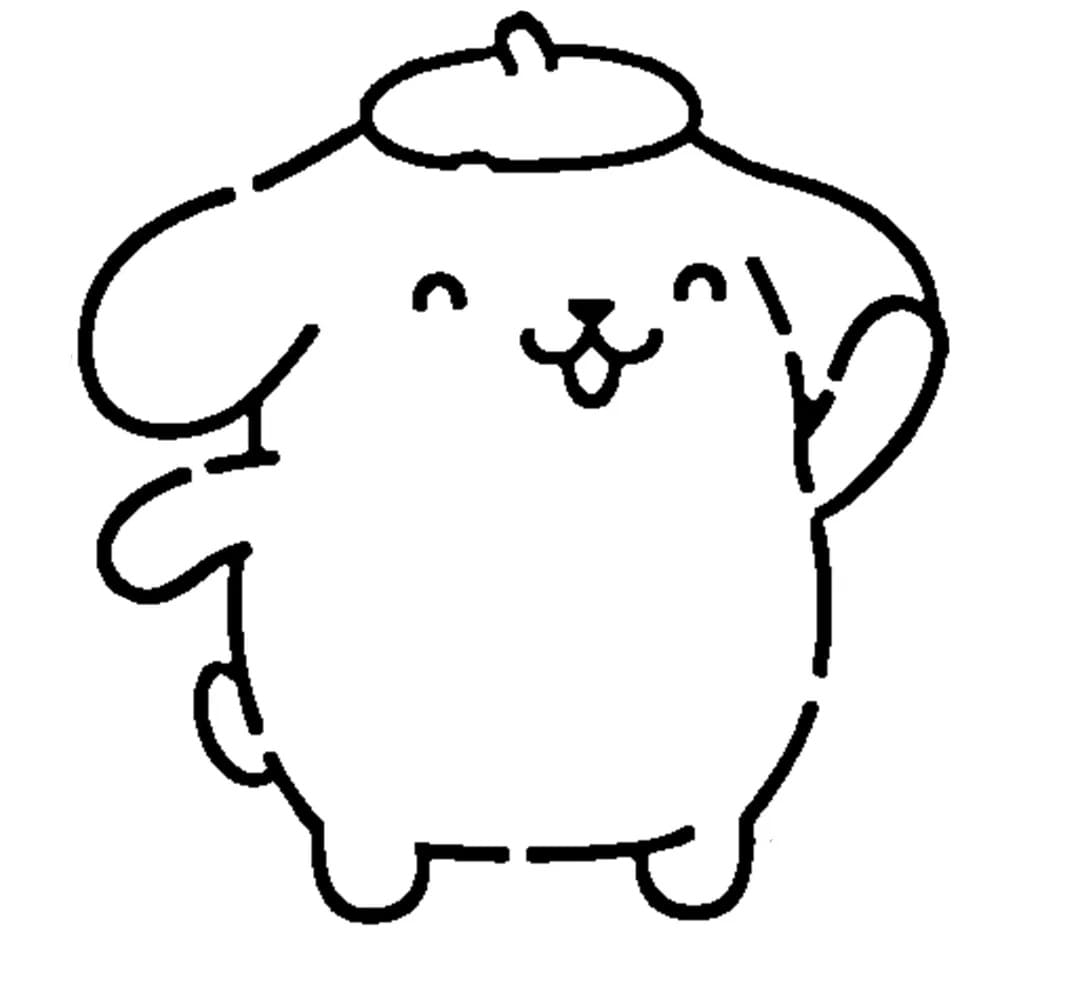 Kolay Pompompurin Boyama Sayfası