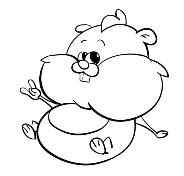 Komik Hamster Boyama Sayfası