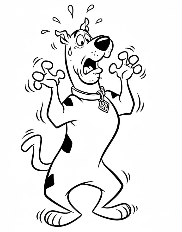Korkmuş Scooby Doo Boyama Sayfası