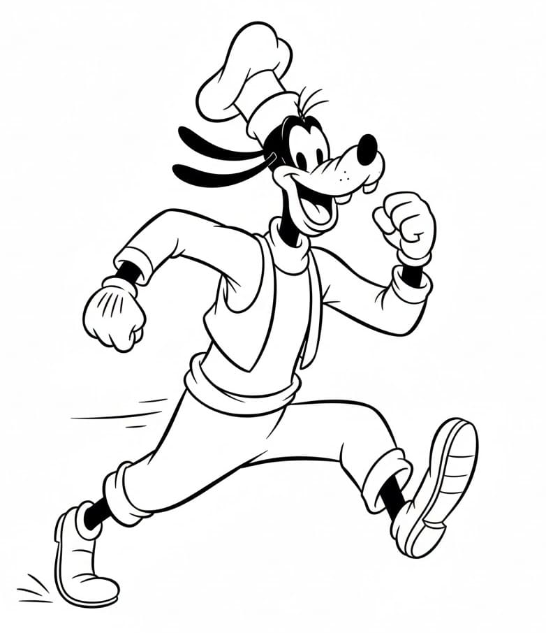 Koşan Goofy Boyama Sayfası