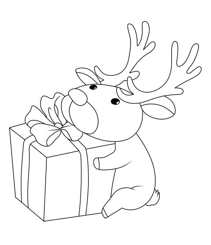 Küçük Noel Geyiği Boyama Sayfası
