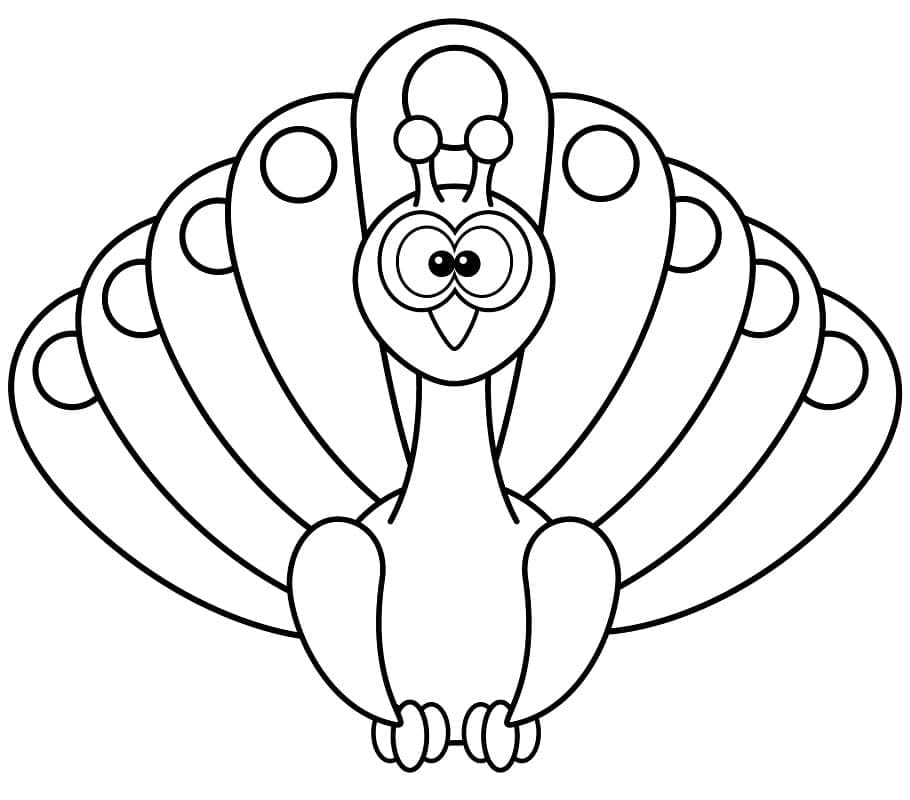 Küçük Sevimli Tavuskuşu Boyama Sayfası