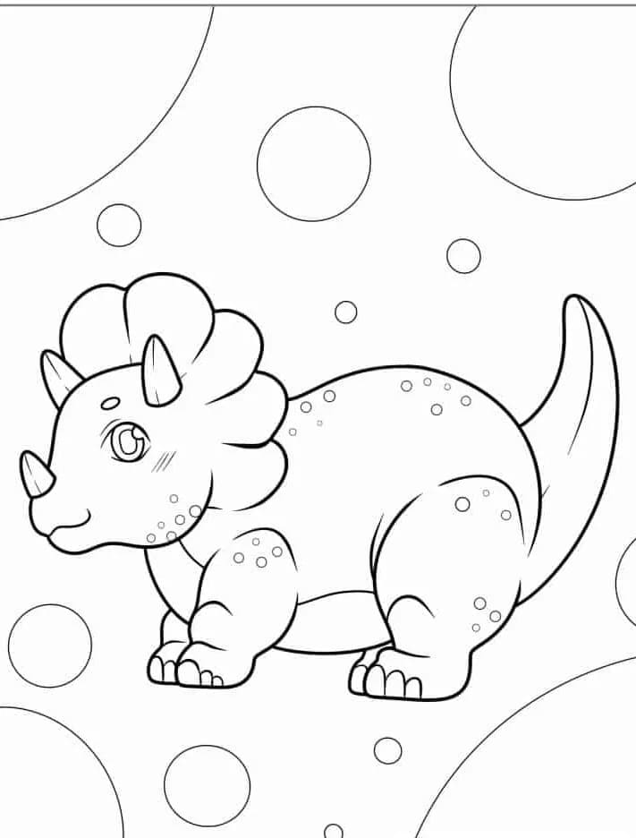 Küçük Triceratops Boyama Sayfası