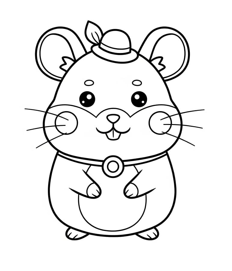 Minik Tatlı Hamster Boyama Sayfası