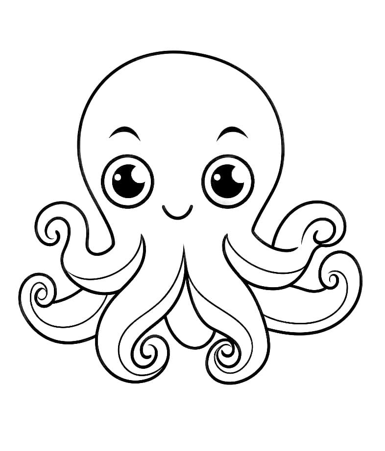 Muhteşem Ahtapot Boyama Sayfası