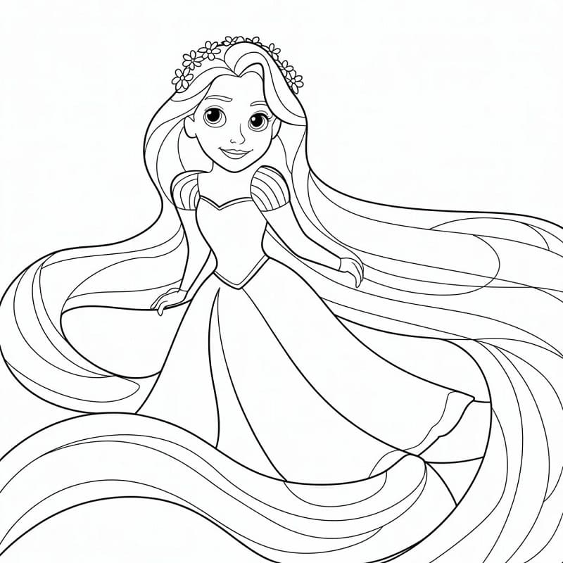 Muhteşem Rapunzel Boyama Sayfası