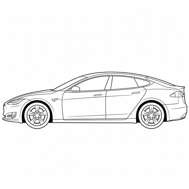 Mükemmel Tesla Araba Boyama Sayfası