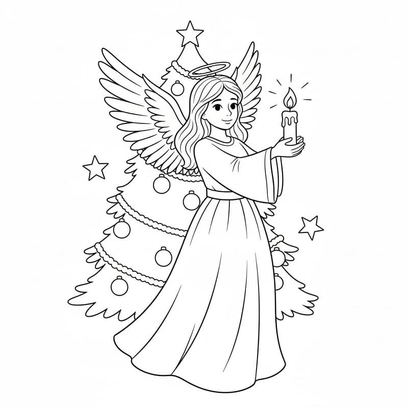 Noel Meleği Boyama Sayfaları