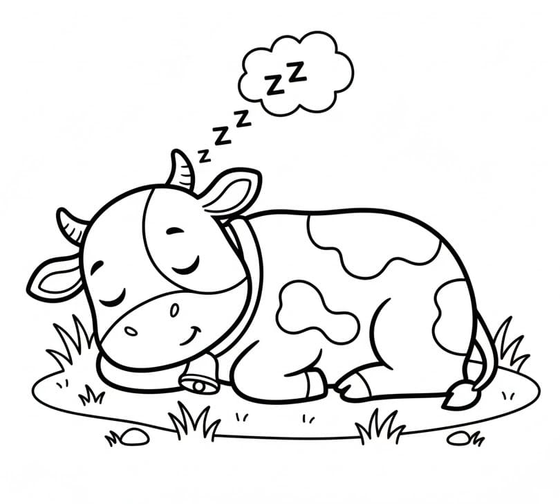 Mutlu İnek Boyama Sayfası