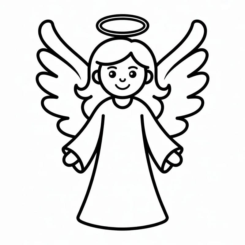 Mutlu Noel Meleği Boyama Sayfası